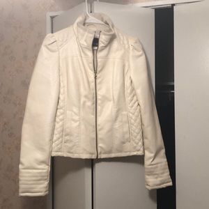 Cute white jacket. Looks like leather but isn’t!